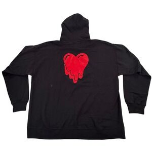 Emotionally Unavailable Black Melting Heart Graphic Hoodie XXL Streetwear